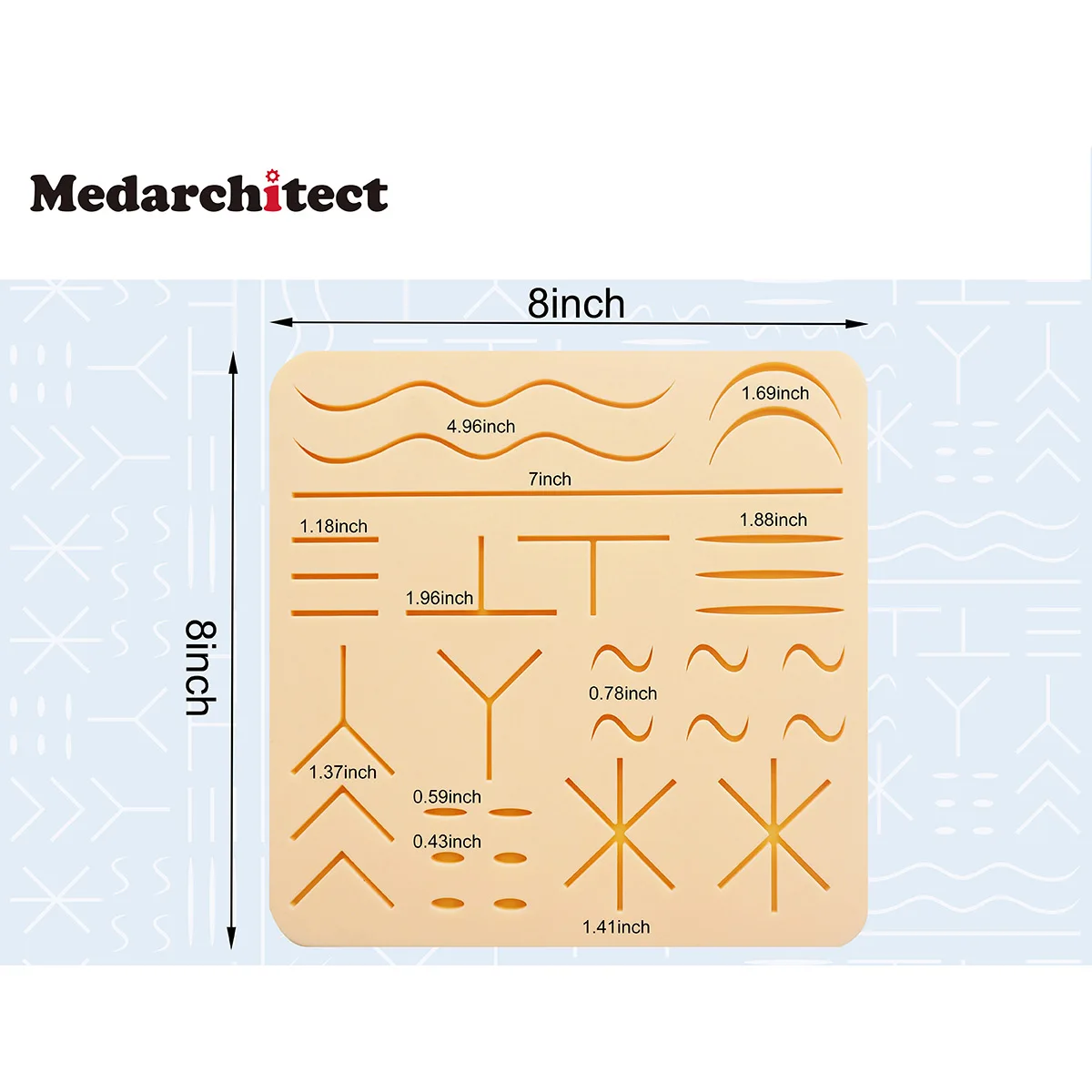 Medarchitect Silicone Suture Pad Mega Suture Practice Pad for Medical Courses
