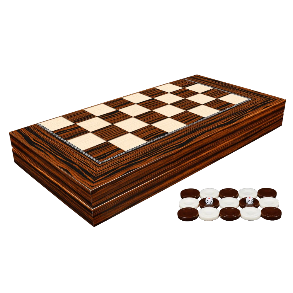 

Premium Backgammon Chess Set Checkers Draughts Quality Luxury Best Pine Tree Wooden Adult Gifts Entertainment Board Games Shiny