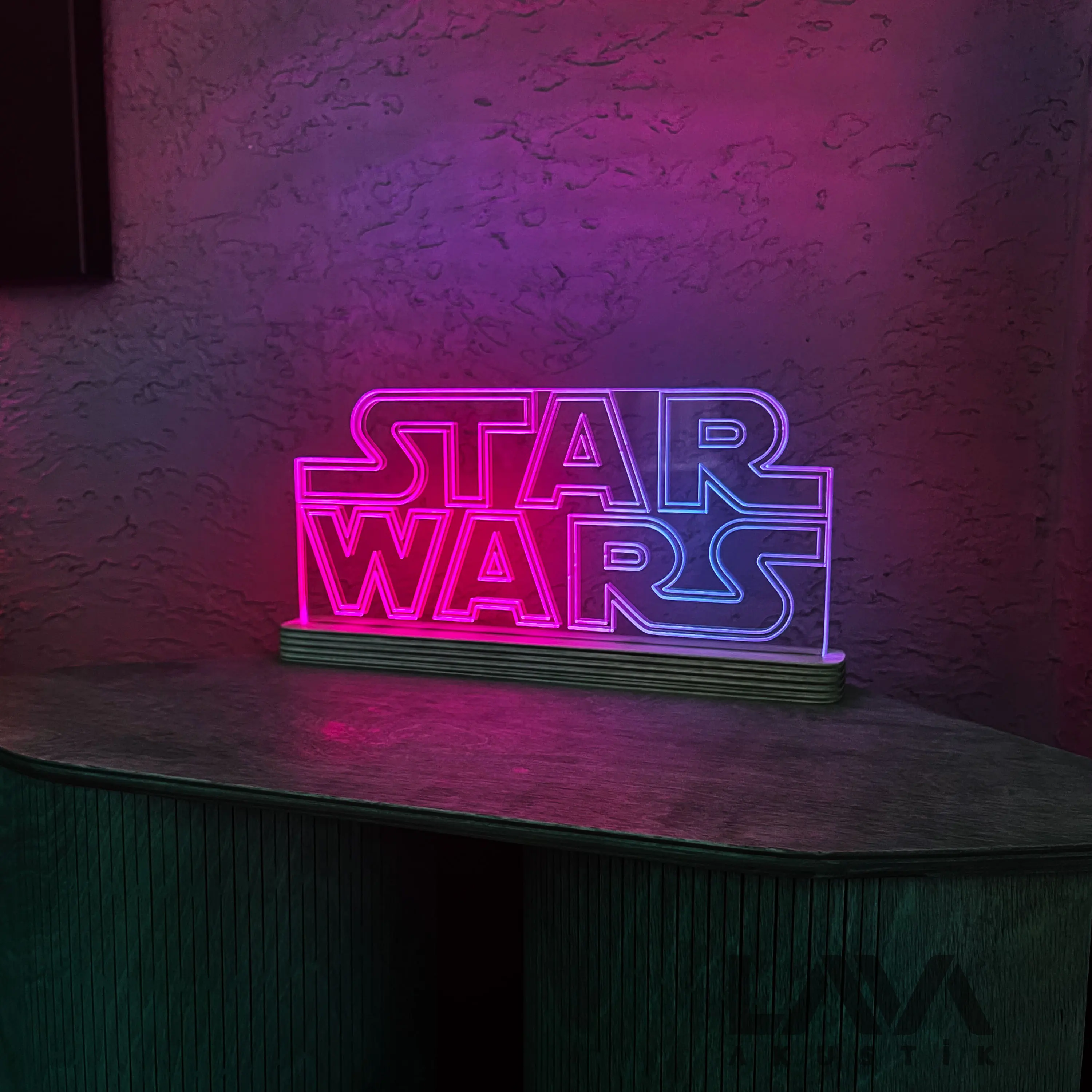 Star Wars-Lámpara LED Jedi Darth Vader Joda Death RGB, luz USB remota, animación a todo Color, tipografía nocturna