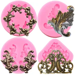 European Vintage Baroque Relief Silicone Fondant Mold Cake Border Decorating Tools Gumpaste Chocolate Candy Moulds Jewelry Molds