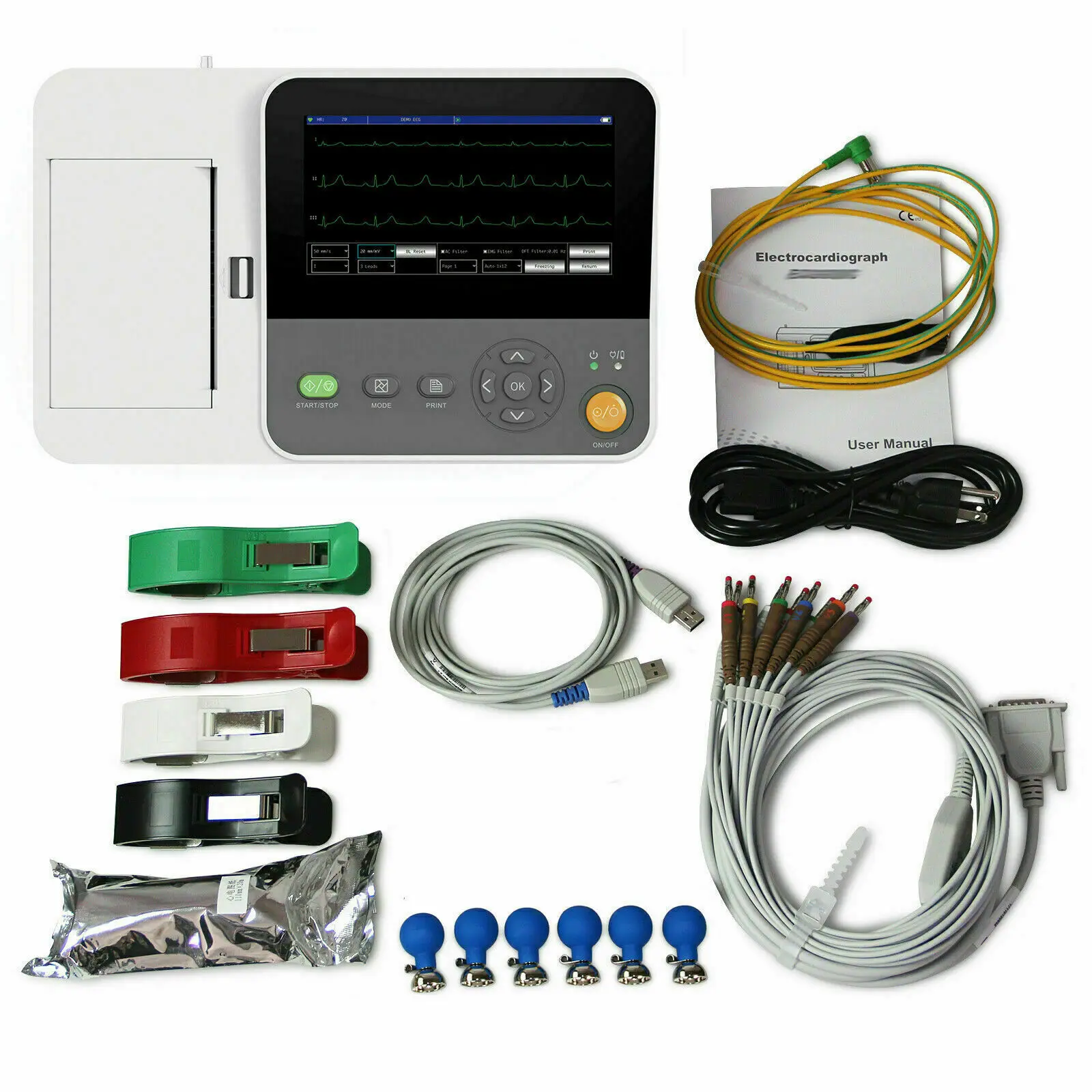CONTEC 2021 New ECG E6 Touch Screen Color 6 Channel 12 lead ECG/EKG Machine Electrocardiograph NEW Portable