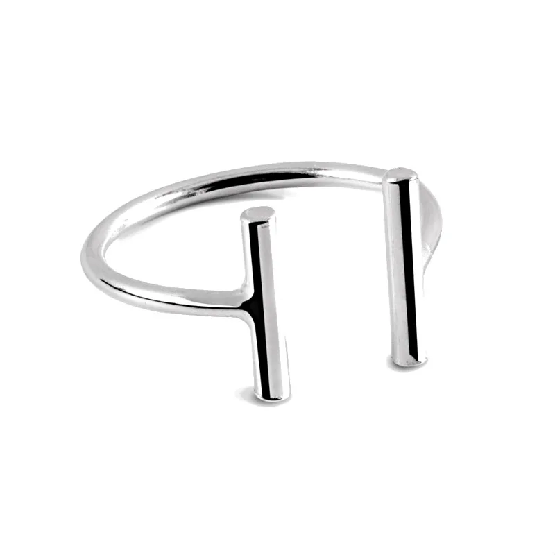 Ring STICKS parallel bars 1ª LEY 925 silver. Adjustable ring. Fashion case. Gift included. Totally 925 sterling silver