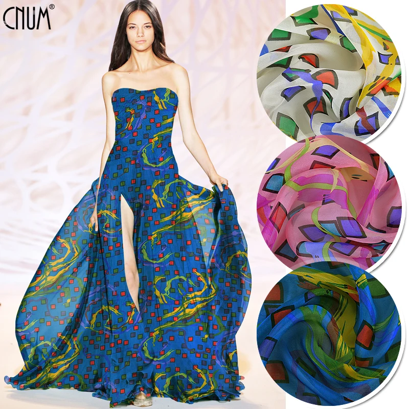 

CNUM SC119 100% Silk Chiffon/Squares,3 Colors Available /Silk Fabric Transparent/ Width 1.48yd Thickness 6mm