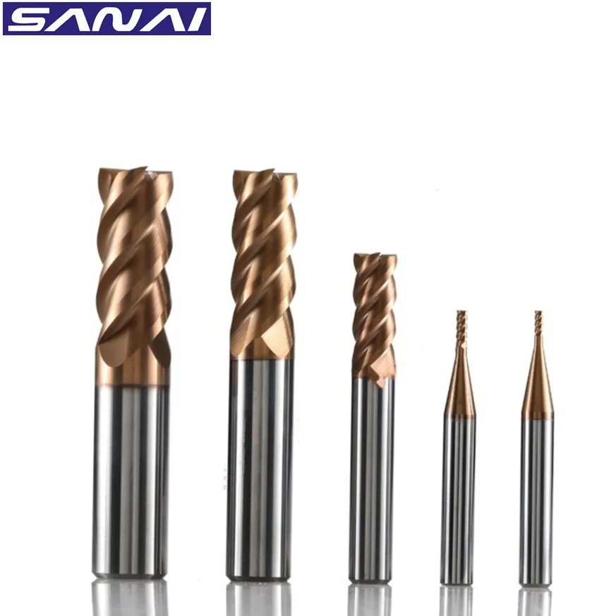 

Flat End Mill 5pcs RC 55° 4 Flutes Tungsten Carbide Steel Milling Cutter Customized CNC Lathe Machining Cutting Tool Square Edge