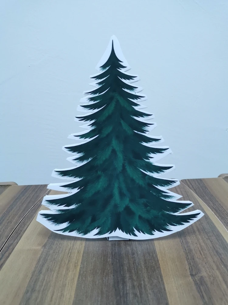 Pine Tree Foam-board Cutout Standee with Cardboard Stand, Kids Birthday Decoration, Farm Safari Concept Party Supplies