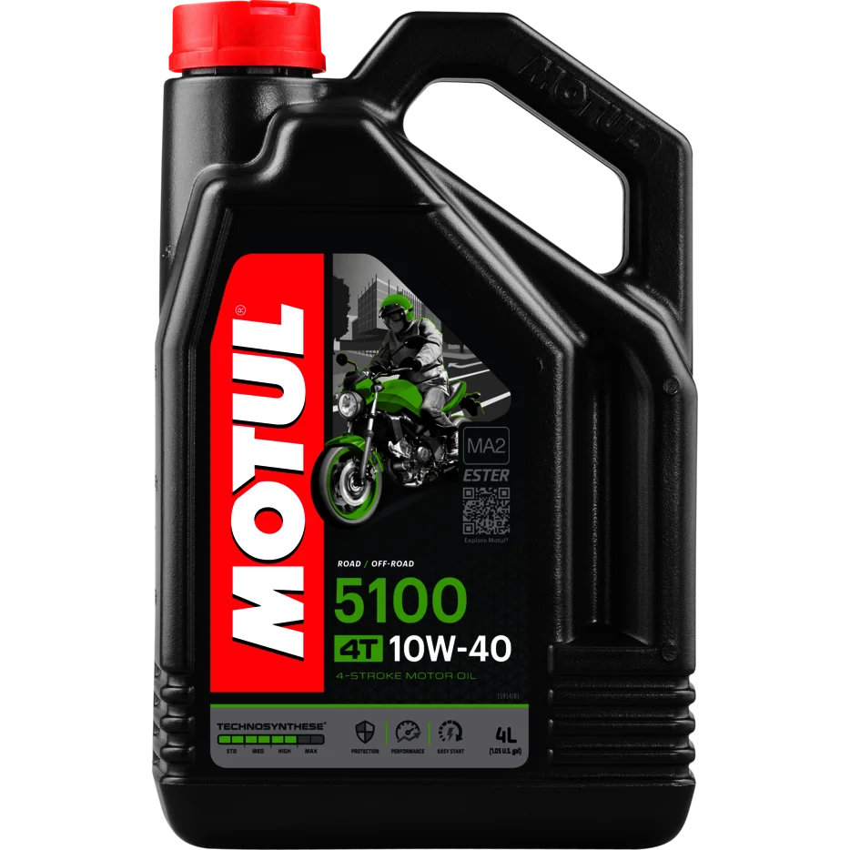 Motul 104068 motorcycle oil 5100 10W40 4T 4L synthetic lubricant mats