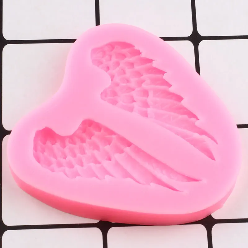 Baby Angel Wings Silicone Mold Cake Border Fondant Cake Decorating Tools Cupcake Topper Candy Chocolate Molds Polymer Clay Mould