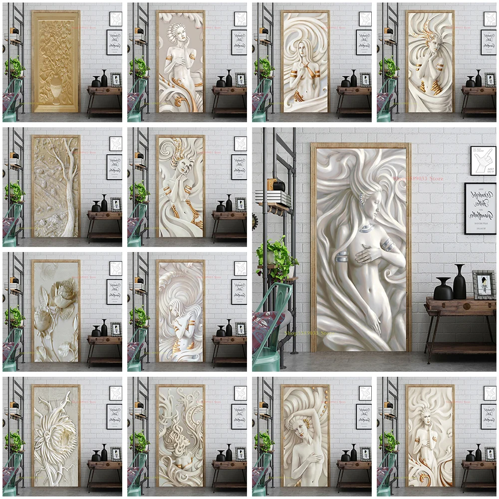 3D Sticker Wallpaper Adhesive Vinyl For Bedroom Entrance Door Plaster Naked Woman Statue Decorated Living Room Wall Decor Poster