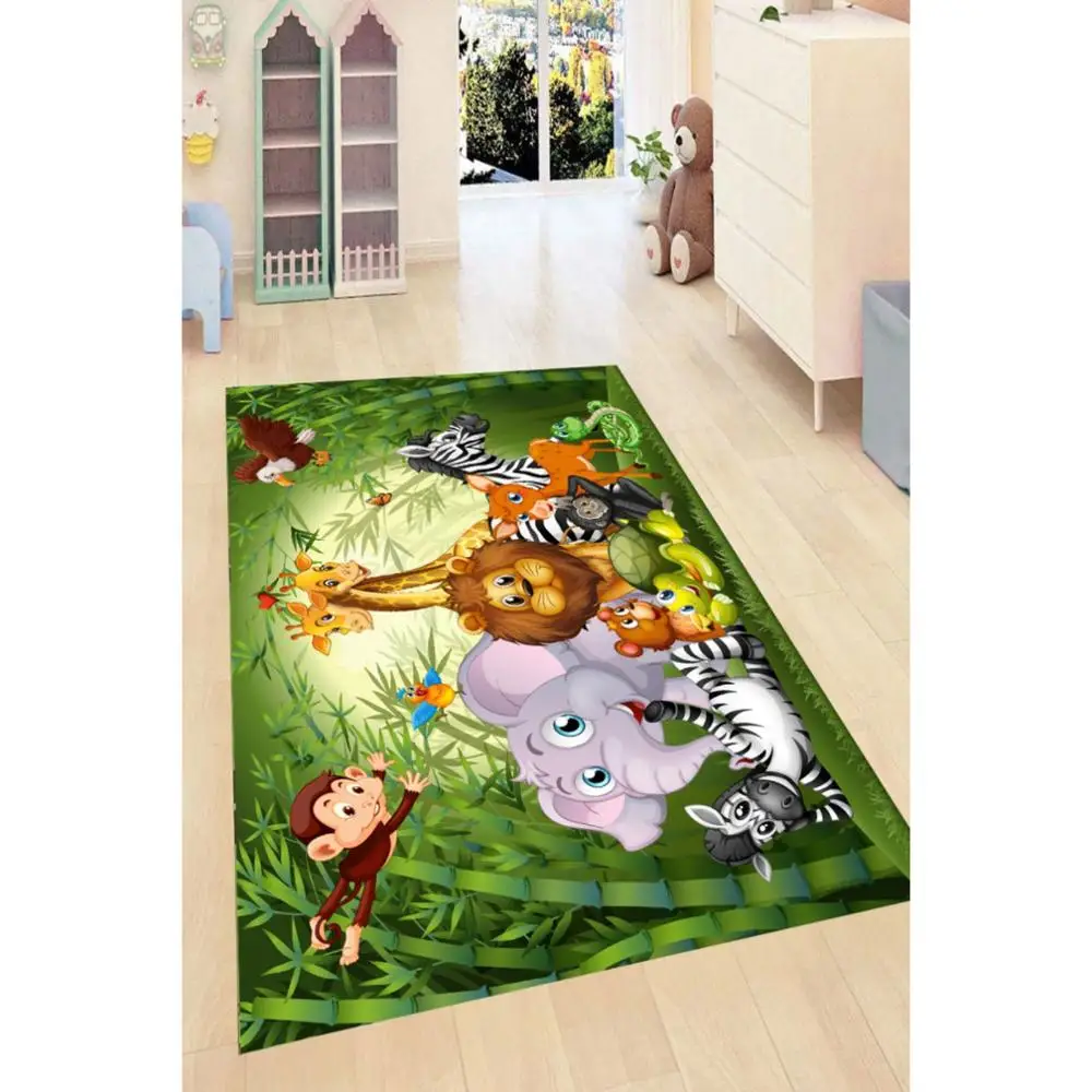 Fun Cartoon Animal Patterned Kid Room Game Carpet Rug Tateme Tatami Mat Decoration Bedroom Decor  Quarto Kilim Lightning Mcqueen