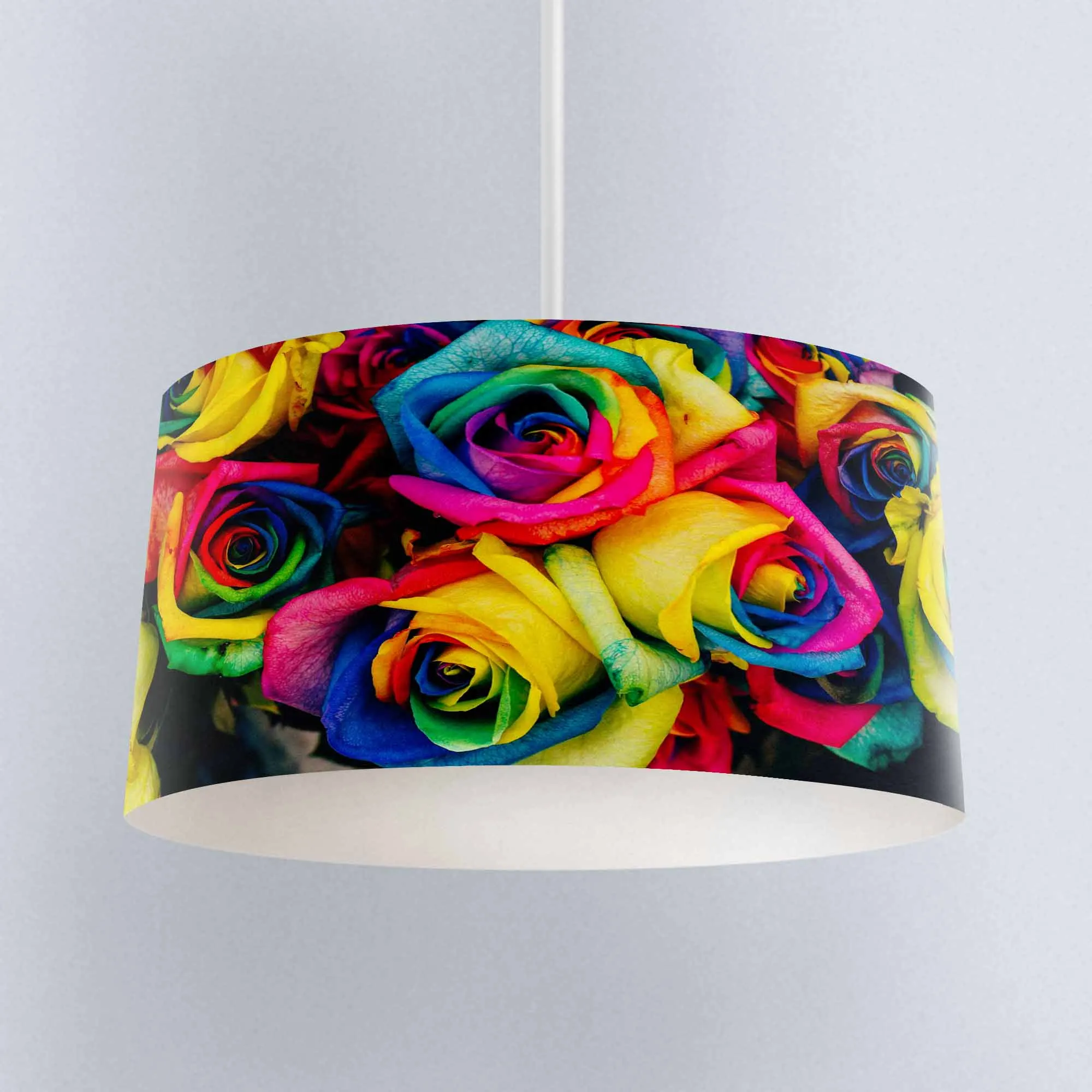 

Else Yellow Pink Colored Roses Flowers Digital Printed Fabric Chandelier Lamp Drum Lampshade Floor Ceiling Pendant Light Shade