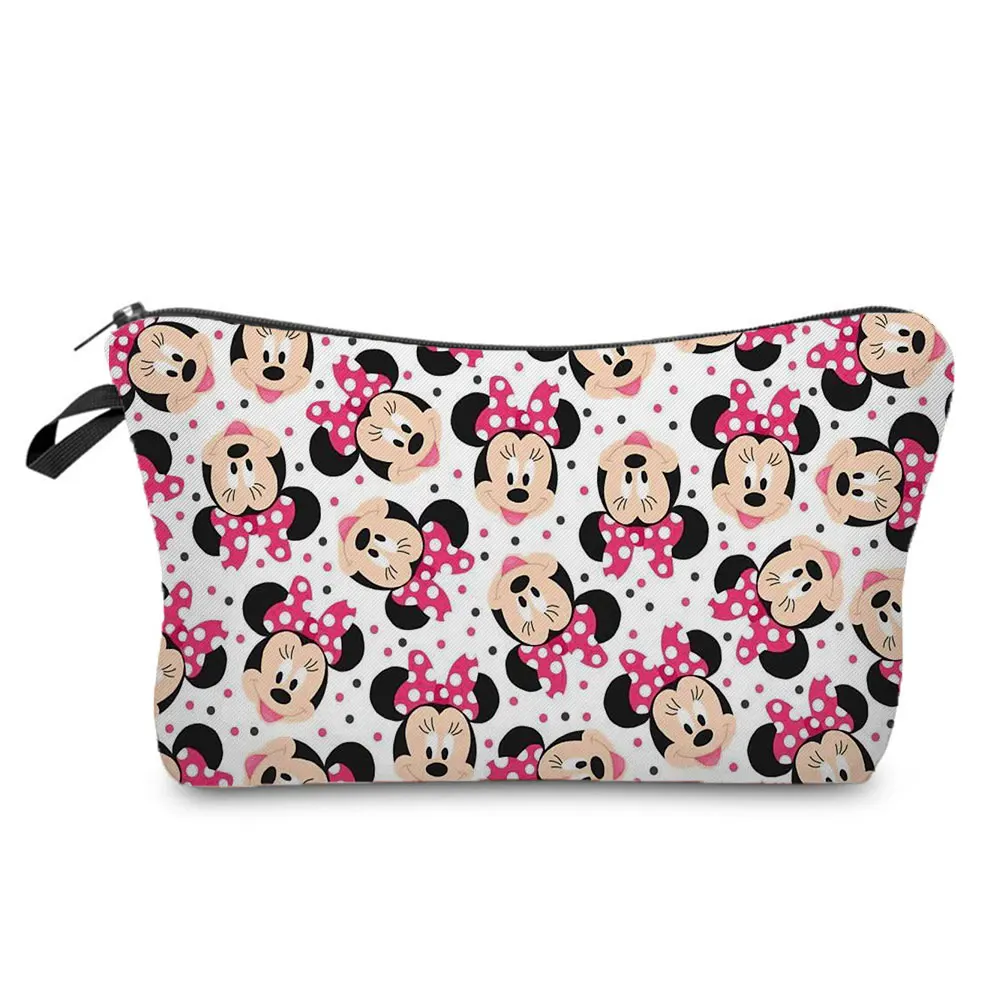 Disney Mickey Mouse Minnie GIirls Anime Makeup Bag Cartoon  Minnie Women Storage Bag Travel Mini Cosmetic Bag kids Toy Gifts