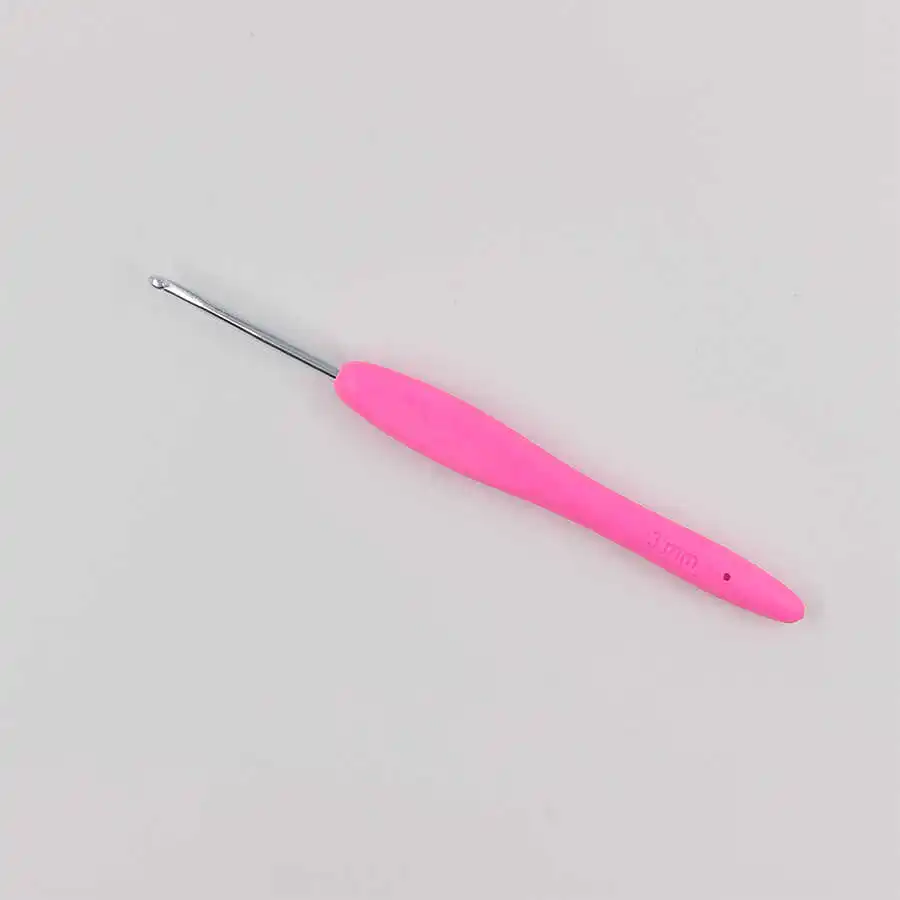 Aluminum 2mm-6mm Crochet Needles with Colorful Soft Rubber, Weave Knitting Needles Sewing Accessories, 1pcs, Hooks Ergonomic Handles, Diy