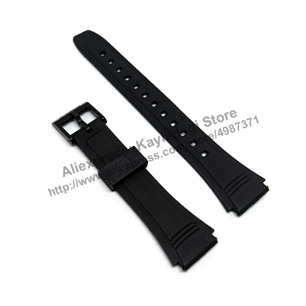 18mm Black Rubber Watch Band / Strap Compatible for Casio DB-36-1AV , DB-36-9AV - ( DB36 )