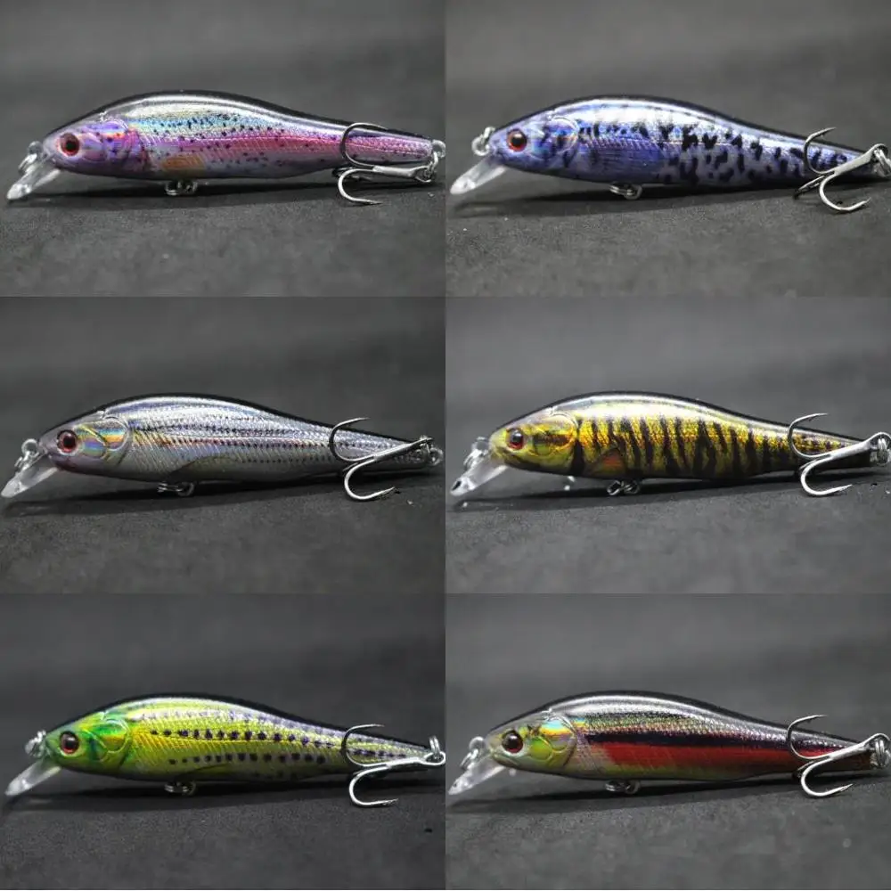 wLure Fishing Lure 8.5cm 9.7g Lifelike Colors Jerkbait Floating Cutting Blade Treble Hook Slow Retrieve Twitch Bait Minnow HM597