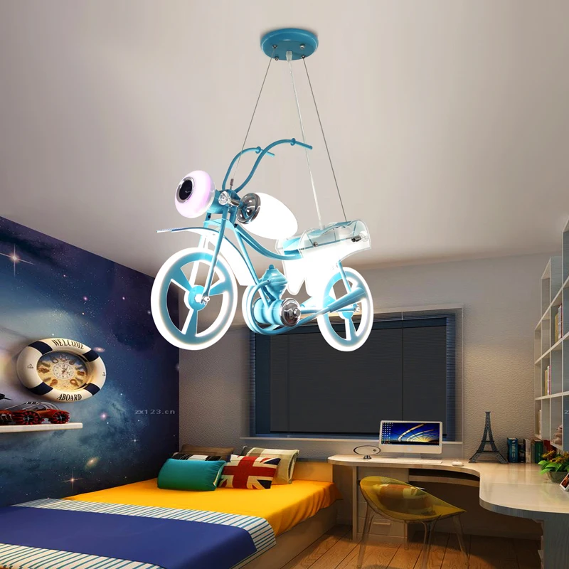 Modern motorbike children bedroom ceiling lights led chandelier living room chandeliers decoration indoor lighting chandeliers