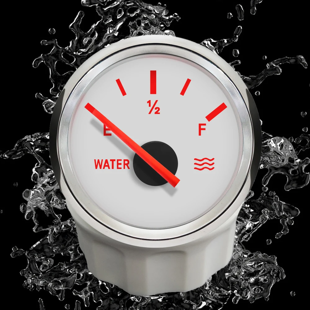 ELING 52mm 水位計 0-190オーム 240-33オーム信号 赤色バックライト付き 動作電圧9〜32V ボート、車、バイク、ヨットに適合