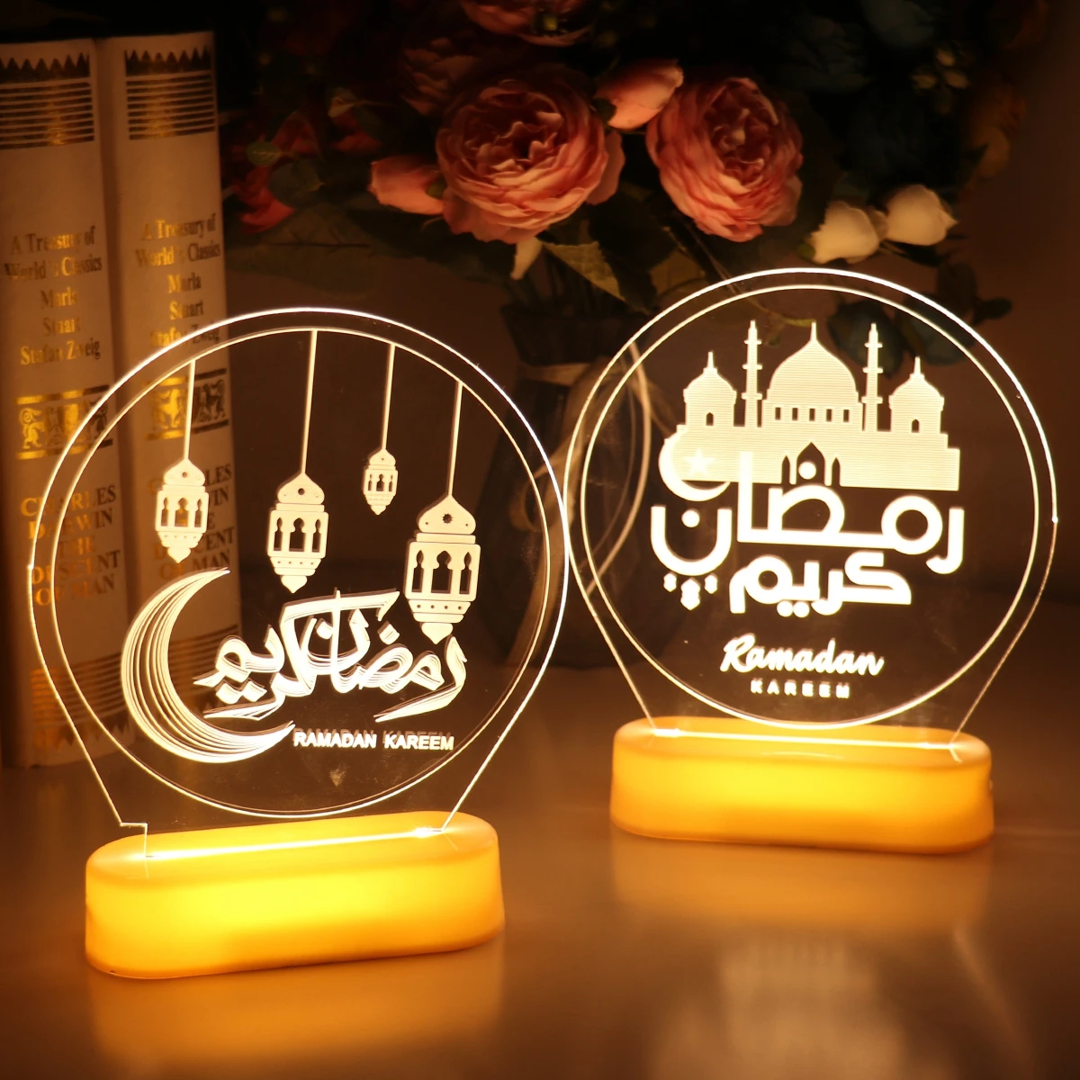 Eid Mubarak USB LED Table Lights Ramadan Decoration For Home Moon Star EID Night Light Islamic Decorative Holiday Lighting