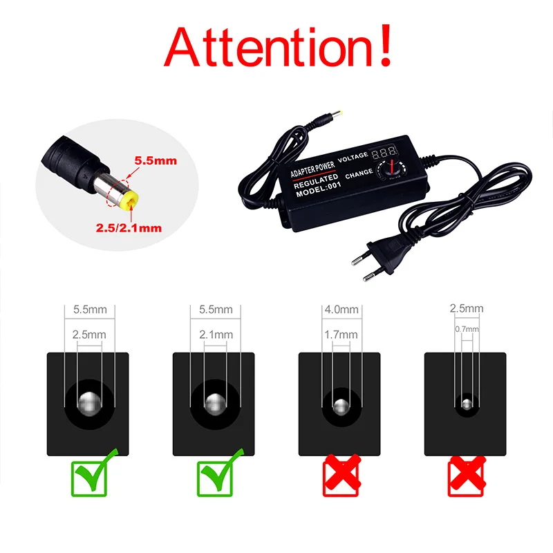 Adattatore di alimentazione regolabile AC 220V a DC 3V 5V 9V 12V 24V 2A 3A 5A Display a LED Convertitore trasformatore di alimentazione a