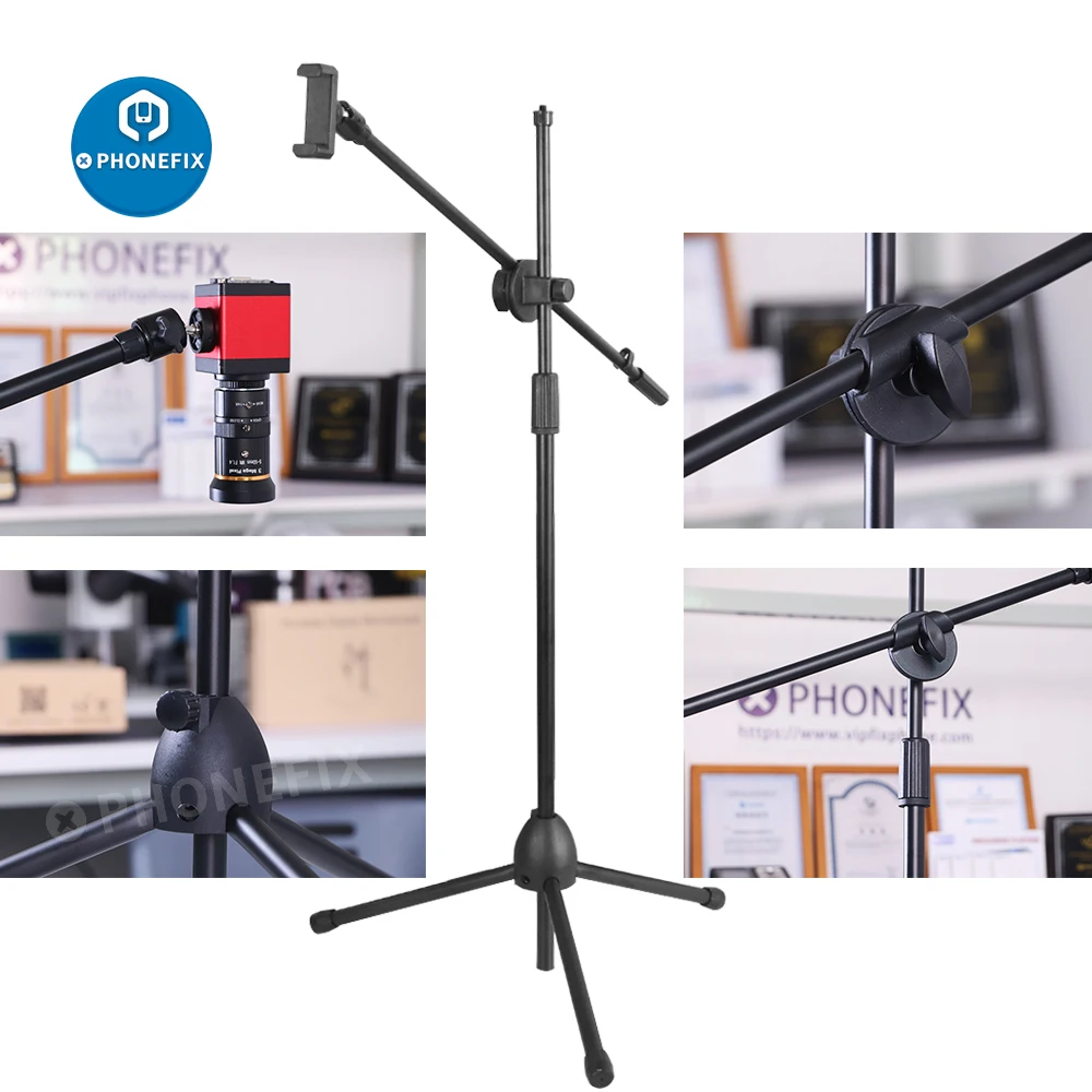 1.4M Mobile Phone Holder Extensible Tripod Stand Selfie Stick Tripod With 64cm Boom Arm For Live Streaming Lighting Photography
