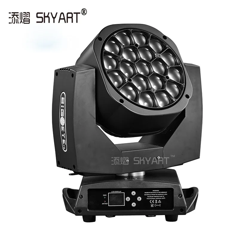 

High Quality 19x15 RGBW 4IN1 Zoom Wash Beam LED Bee Eyes Moving Head Lights For Stage Dj Disco Light