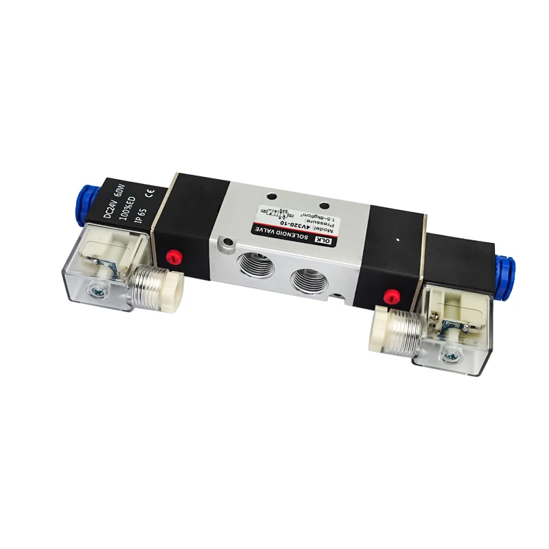 

4V320-10 5 Way 2 Position Double Headed Control Power Down Hold Pneumatic Directional Air Solenoid Valve