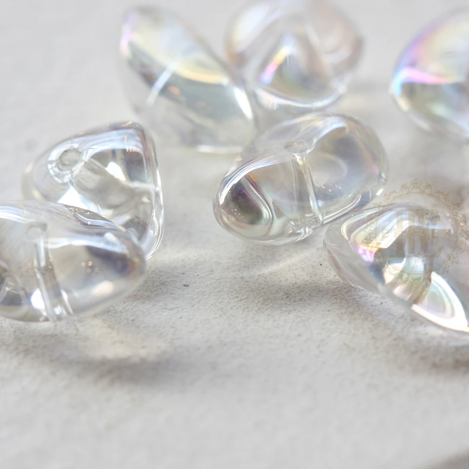 DIY Supply-10 Pieces Plated Crystal Glass Spacer Beads - Nugget 17x12mm (G341)