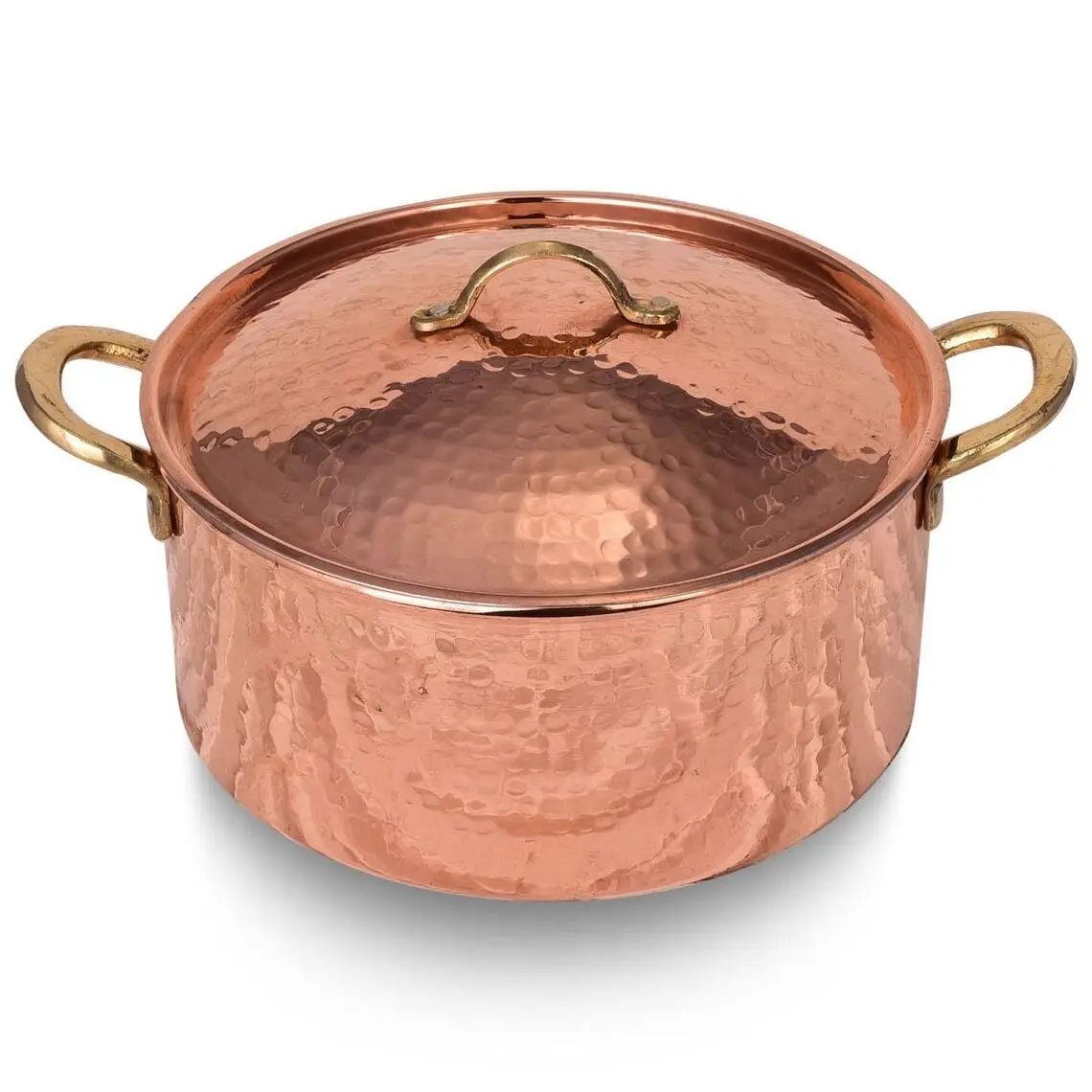 Italian Design Copper Cooking Pot Lid Handmade 100% Pure Copper High Quality Heat Resistant Cookware Foodsafe High Heat Transfer