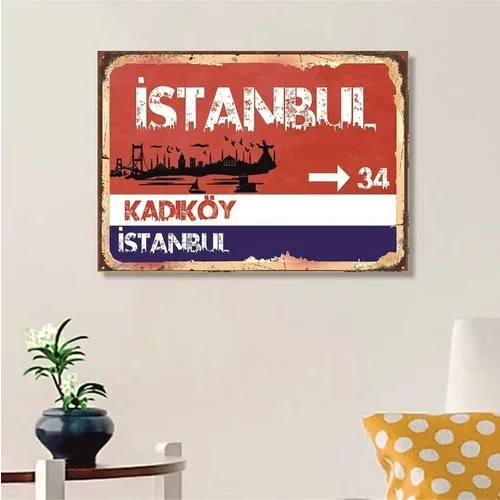 Ferman Gift Istanbul Sign Wooden Retro Poster