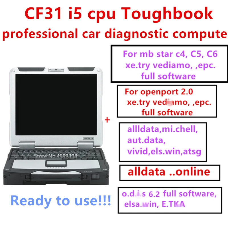 

2022 hot Diagnostic Computer For Panasonic CF31 CF-31 CF 31 i5 cpu Toughbook For MB STAR C4 C5 c6 xentry Alldata odi.s Softwar