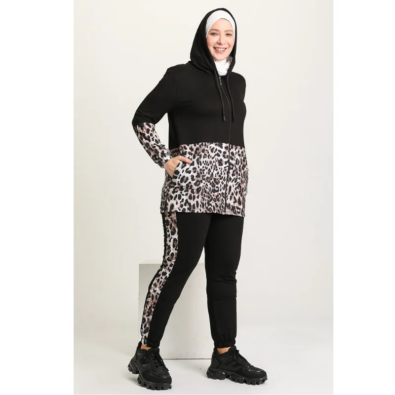 Hijab Women Tracksuit Tunic Suit Women Hijab Sport Women Tracksuit Muslim Fashion Hooded casual Dubai Islamic sportswear Arabia