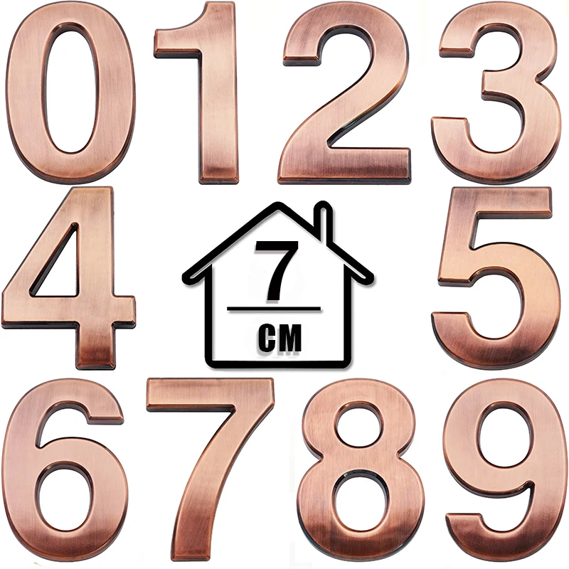 3D Number Signs on the Door, House Number Plate, Street Mailbox Number Stickers, Hotel Number Outdoor Door, 5 cm