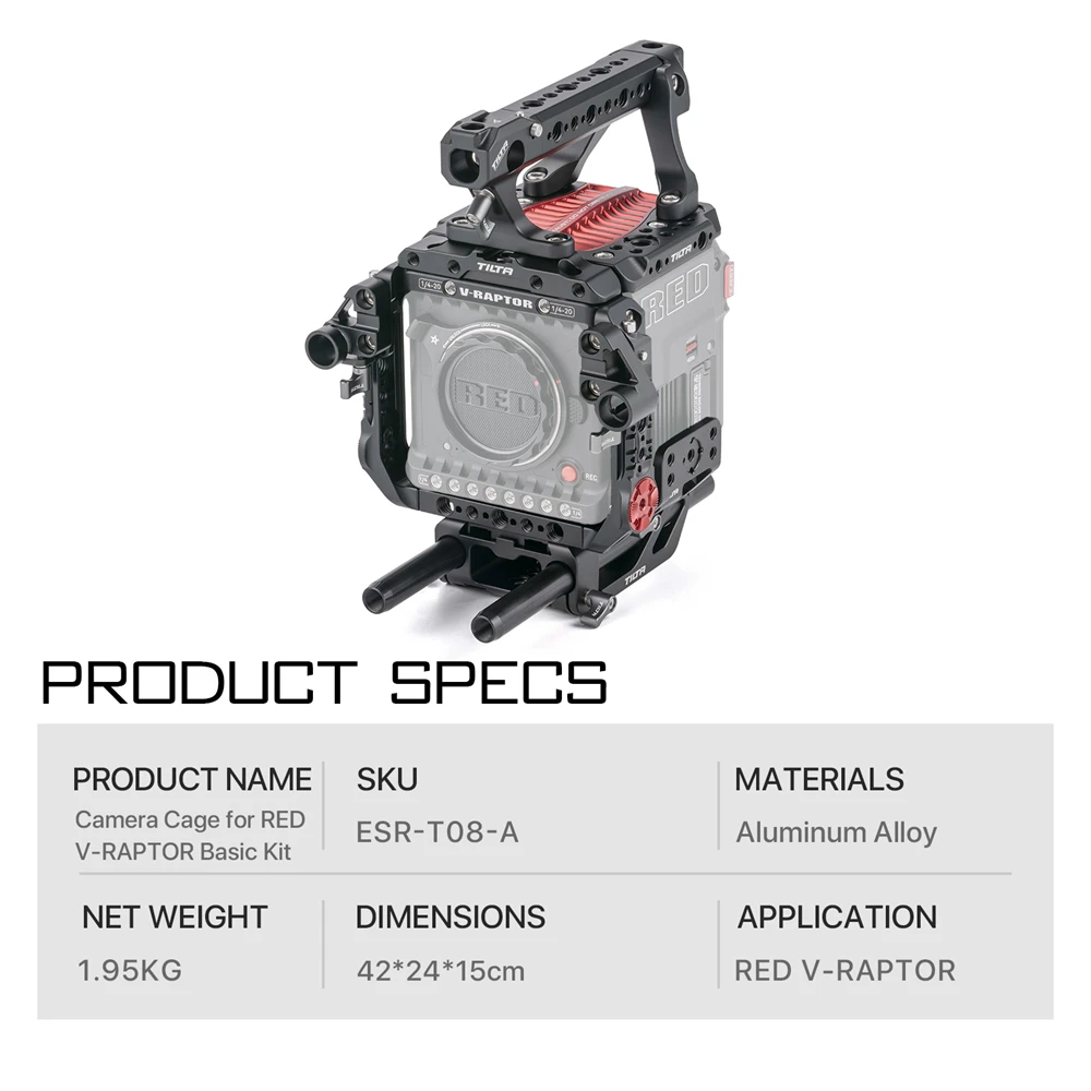 TILTA ESR-T08 RED V-RAPTOR Camera Cage for RED V-RAPTOR 8k Simple Version Rig Camera Accessory
