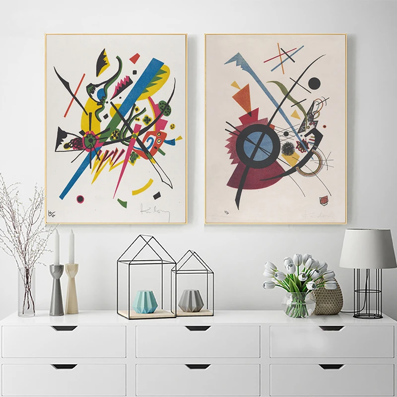 Vasily Kandinsky Famous Painting On Canvas Posters and Prints Abstract Geometry Line Art Print Gallery Wall Pictures Home Decor