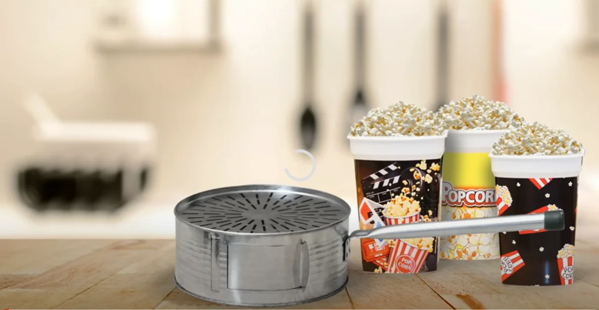 YAĞSIZ POPCORN !!! Cooker Top Oil Free Popcorn Pan 18 Cm Diameter Oil No Weight Don 'T