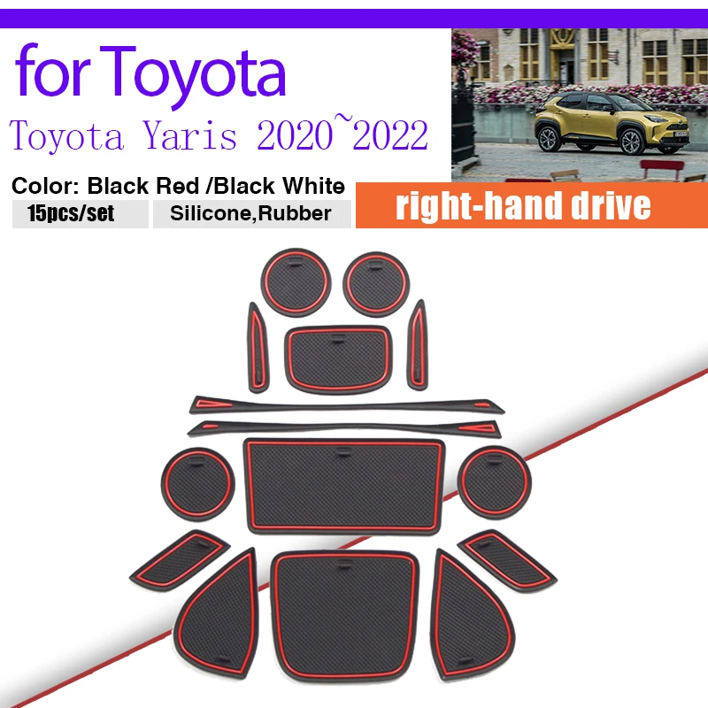 

Дверная паза Пыленепроницаемая Накладка для Toyota Yaris Cross XP210 2020 2021 2022 резиновый коврик для хранения чашки слот для ворот внутренняя наклейка авто часть