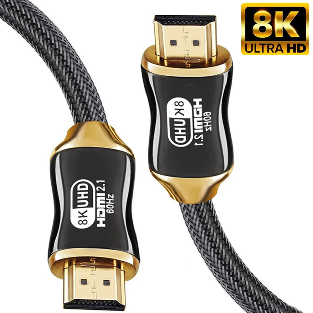 Cable HDMI 8k ULTRA HD hdmi cable 2.1 1 metro 4K 120Hz 8K 60Hz compatible con smart tv ps5 xbox series x ps4 xbox one x trenzado