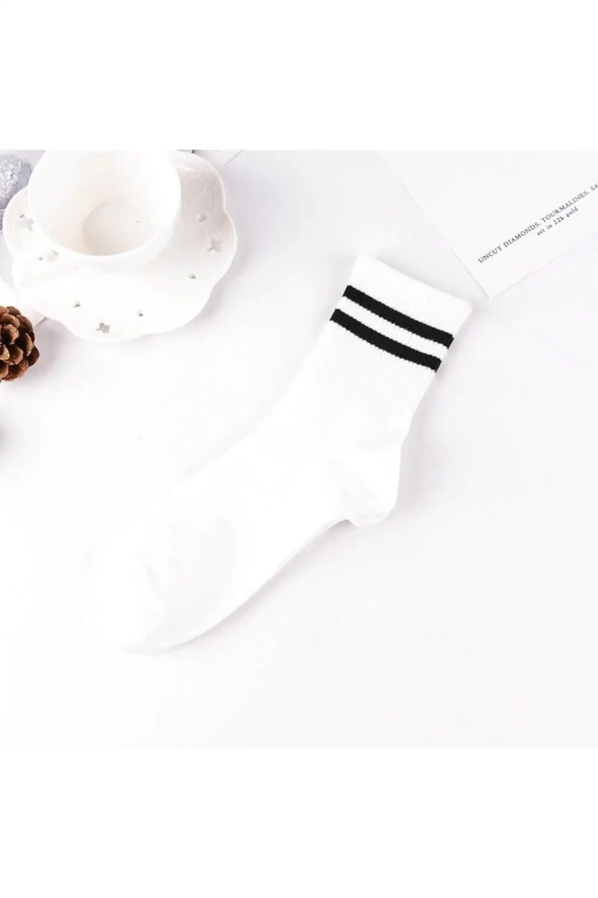 Women 6'lı Mixed Color Striped Tennis Socks