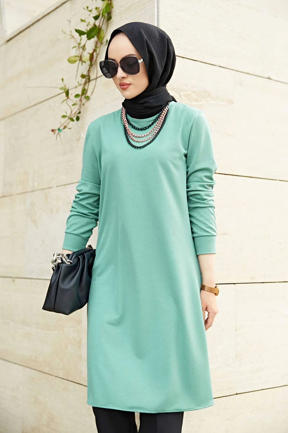 Classic Edna Tunic Hijab Tunic Muslim Women Fashion Fabric Arabia Dubai Europe Moroccan Turkey Long Women Tops Abaya Muslim Tops