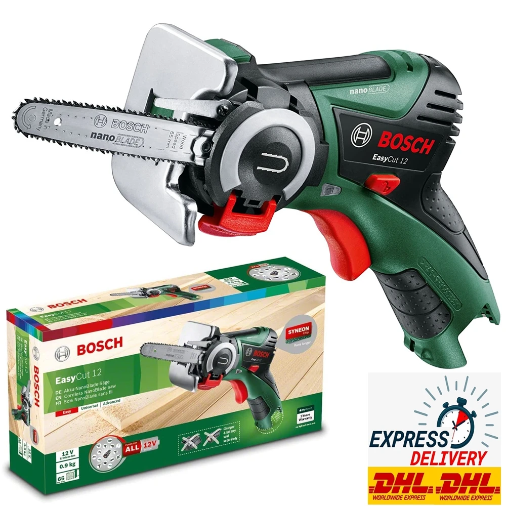 Bosch Easycut 12 Cordless Nano Blade Mini Chain Saw with 12 V Lithium-Ion Battery