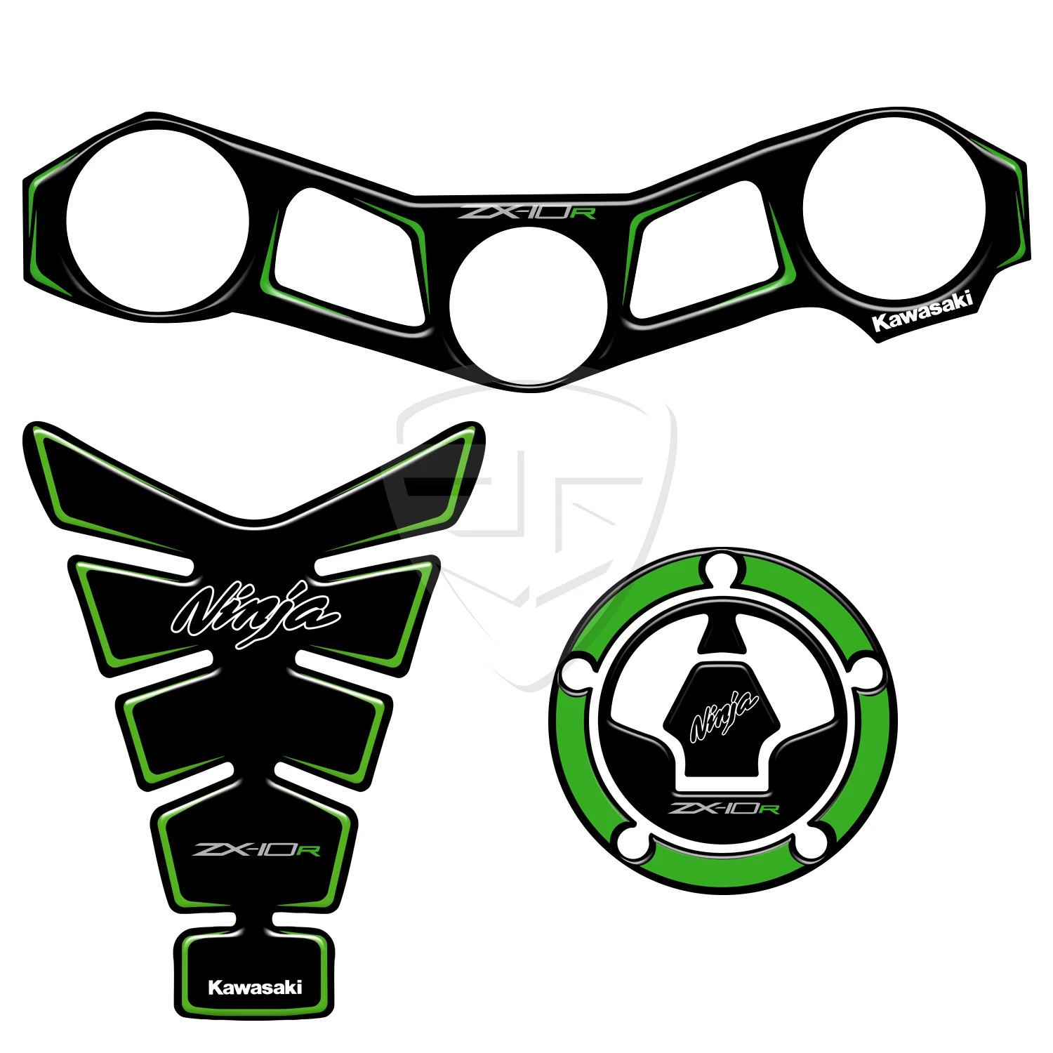 Kawasaki ZX-10R Motorcycle 3D Tank Pad Protective Decal Sticker