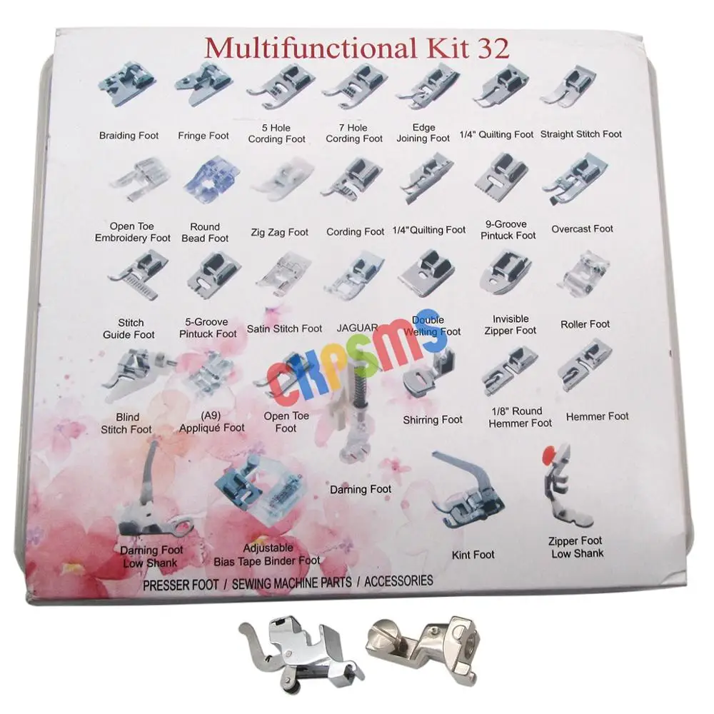 Presser Foot Set (in total 34 pieces) For Bernina New Style 165, 170, 180, 185, 190, 200, 630, 635, 640, 730E+