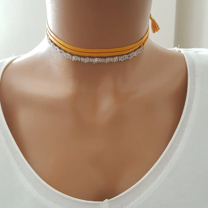 Women Choker Necklace 925 Sterling Silver Fashion Necklace Made in TURKEY