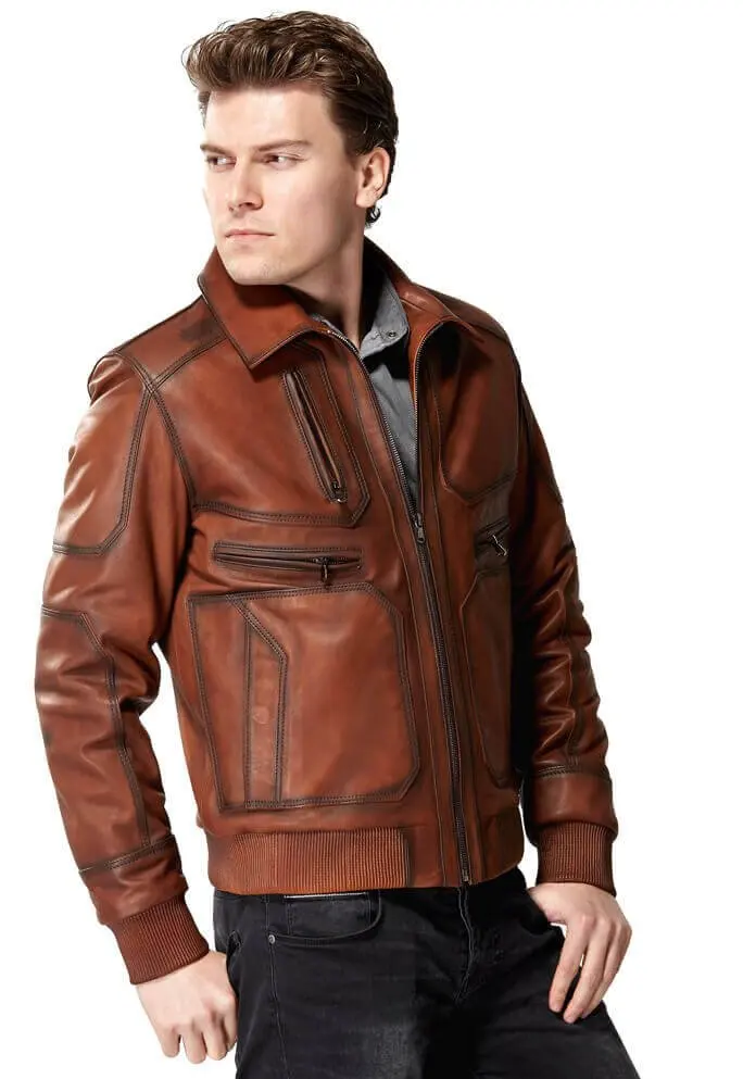 Yenzo Tan cappotti in pelle maschile Orjinal pelle di agnello autunno inverno 2022 Biker Slim Large Size muslimah