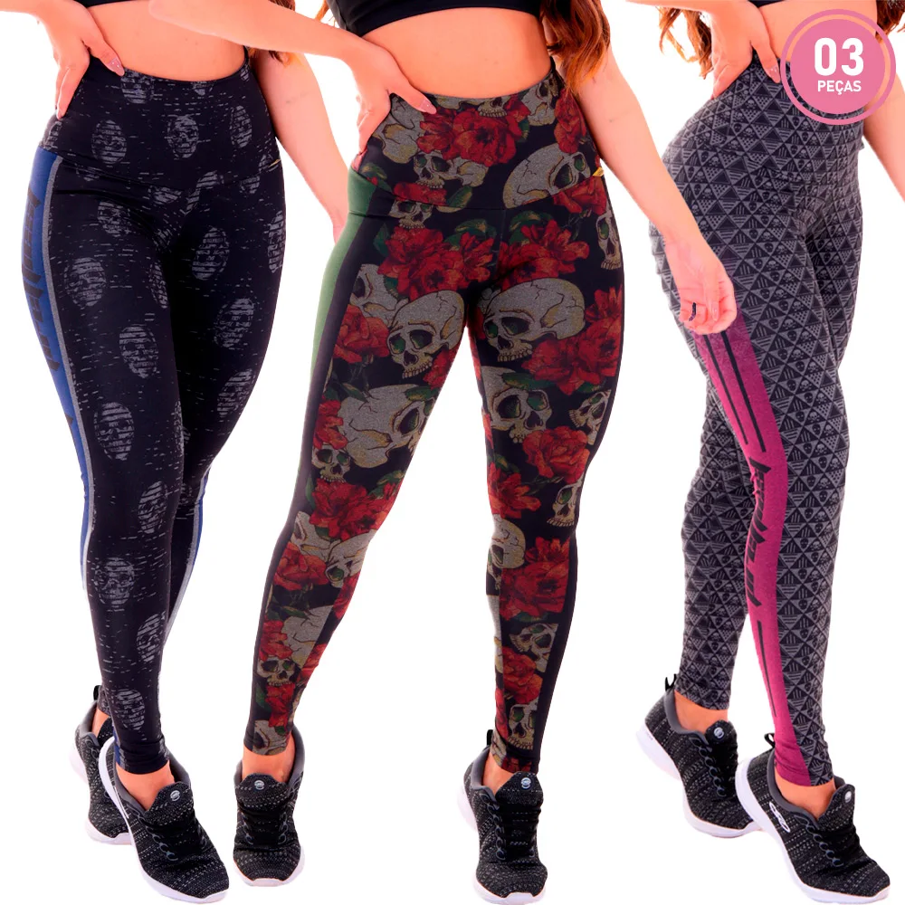 3 Leggings Sublimated Non-Transparent Leggings Kit