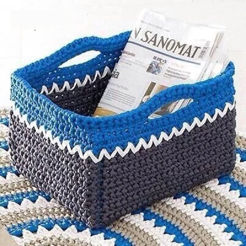 Knity 2 Pieces T-Shirt Combed Yarn Cloth Fabric Strip for Knitting Blanket Carpet Bag Basket Tape Crochet Craft Tshirt Cotton