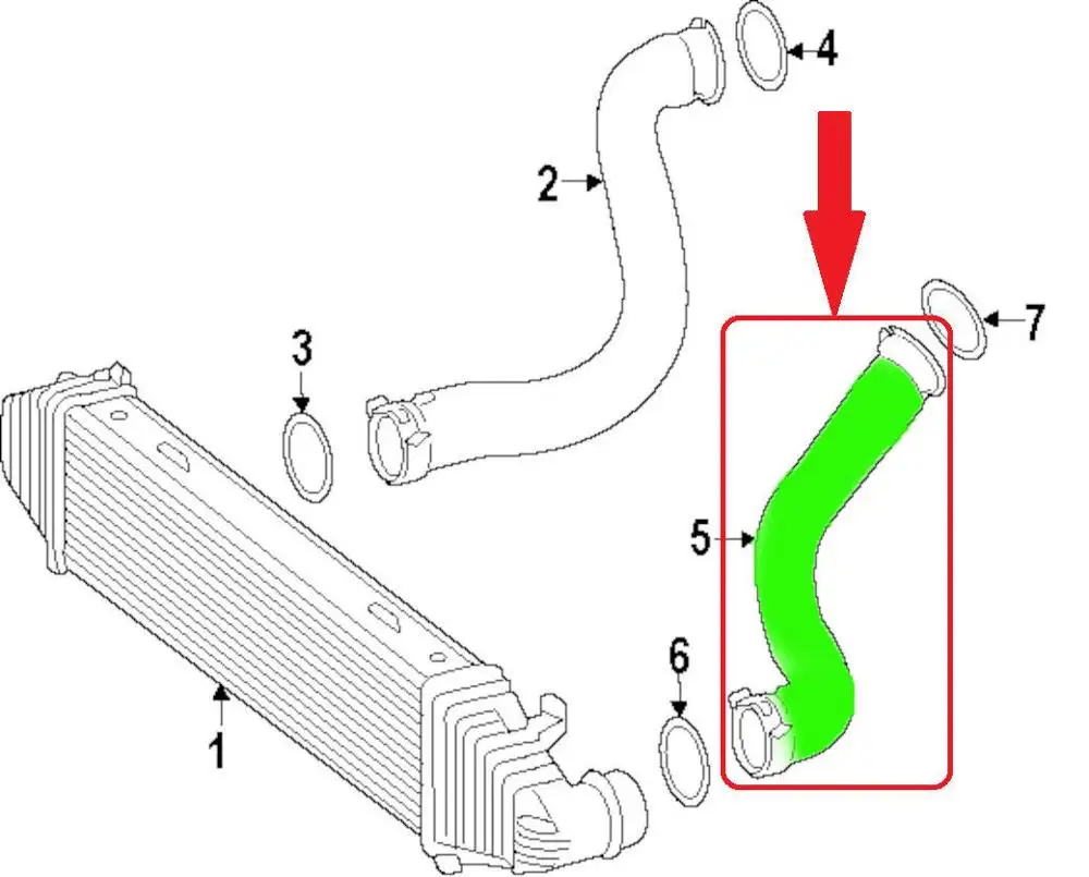 Turbo Intercooler Hose  Mercedes C180 C207 C250 W204 C204 S204 W212 C207 S212 2045282582