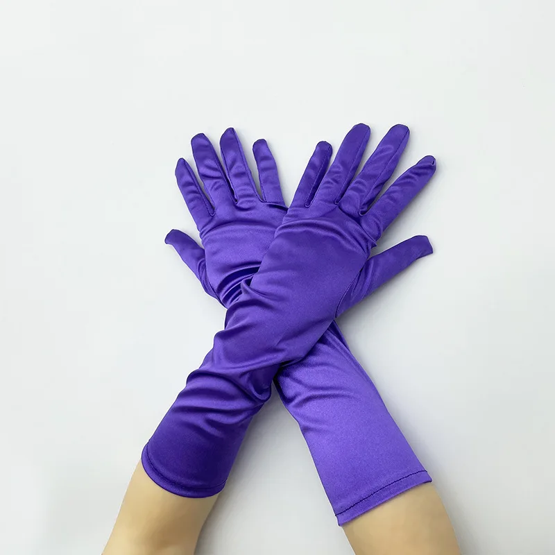 Gants de soirée en Satin bleu, élégants, pour femmes, Protection solaire, pour bal de promo, pour mariée, vert, rose, nouvelle collection