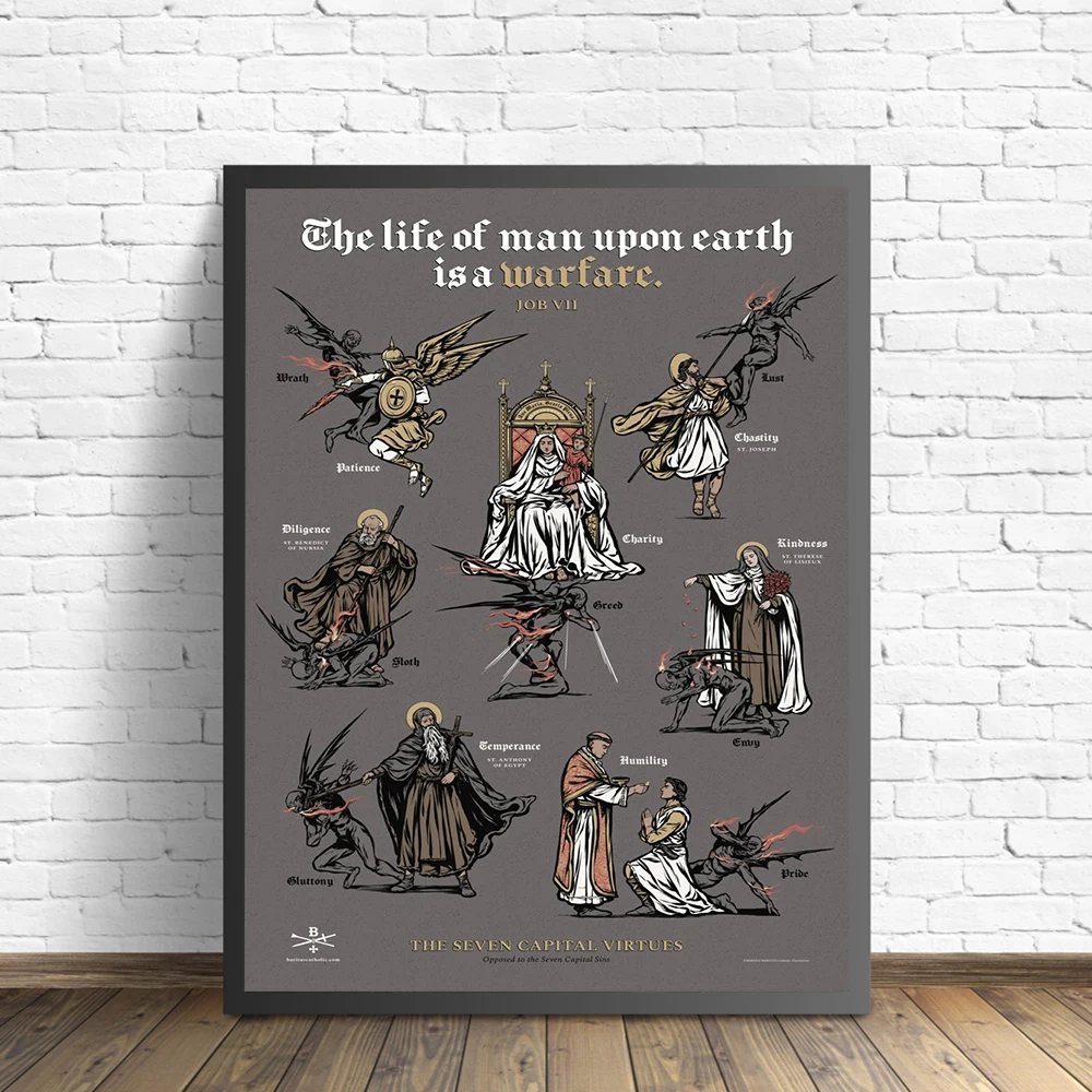 The Life Of Man Upon Earth Is A Warfare Poster And Prints Abstract Spiritual Warfare Canvas Painting Wall Art Picture Home Decor