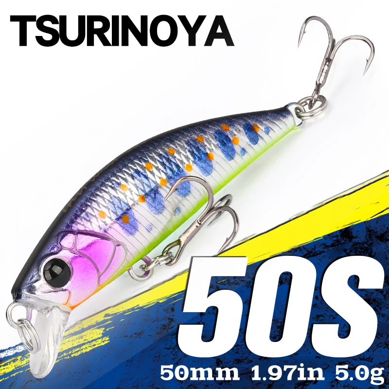 TSURINOYA 50S Sinking Minnow Fishing Lure 50mm 5g INTRUDER Trout Artificial Hard Baits Jerkbait Long Casting Stream Tackle