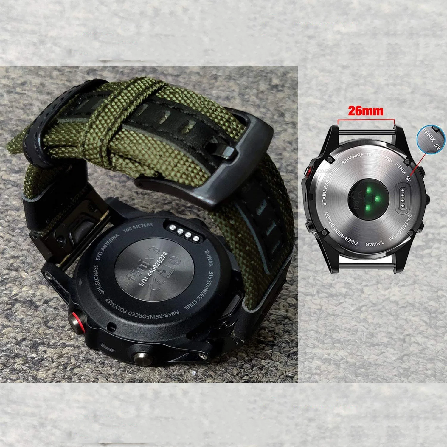 

Ремешок нейлоновый для смарт-часов Garmin Fenix 7 7X 7S 5 5X Plus 6 6X Pro, 22 26 мм